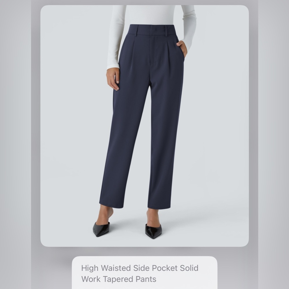 Halara high waisted side pocket solid work tapered pants